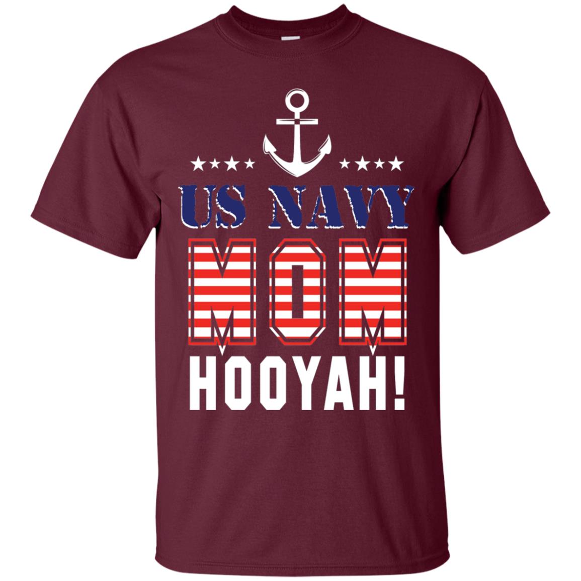 Us Navy Mom Hooyah Shirt Maroon
