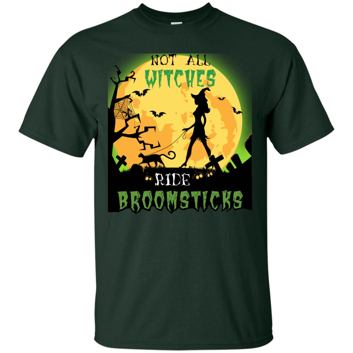 Not All Witches Ride Broomsticks Witches Walk With Cat Funny Halloween Shirt Forest