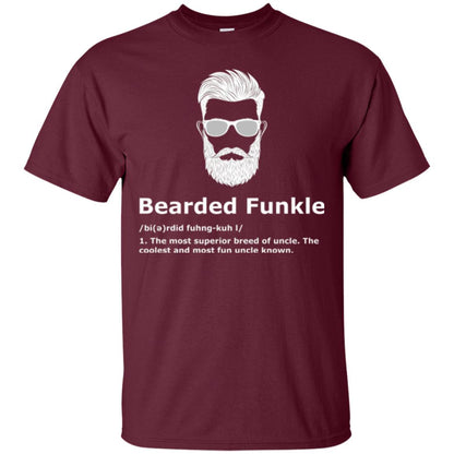 Funny Uncle T-shirt Bearded Funkle Maroon
