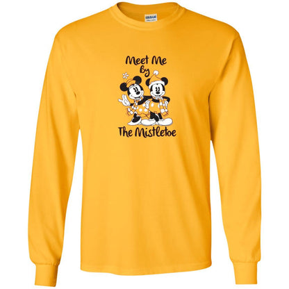 Christmas T-shirt Meet Me By Mistletoe Gold