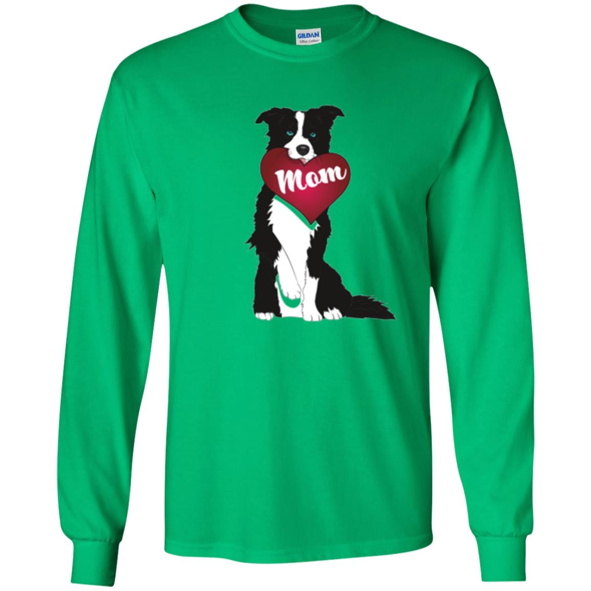 Dog Lover T-sshirt Border Collie Fetching Valentine Heart Irish Green