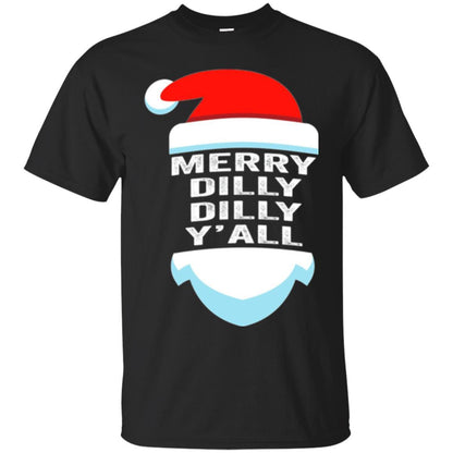 Christmas T-shirt Dilly Dilly Yall Santa Hat Christmas T-shirt Black