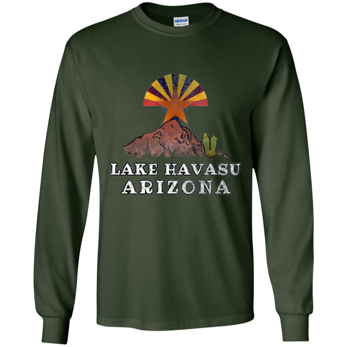 Lake Havasu Arizona T-shirt Flag Inspired Desert Scenery Forest Green