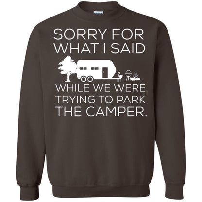 Camping T-shirt We Were Trying To Park The Camper Dark Chocolate
