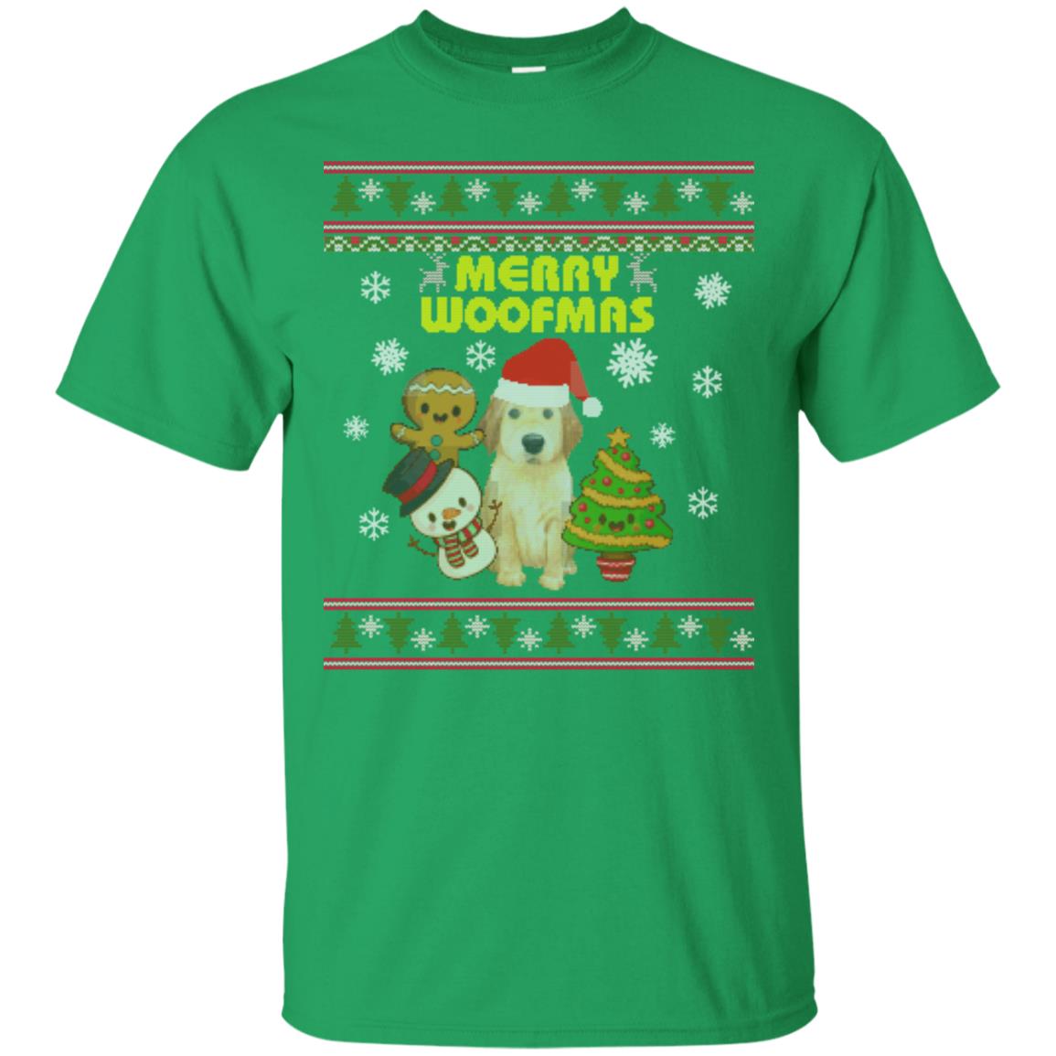 Merry Woofmas Dogs Lovers X-mas 2018 Gift Shirt Irish Green