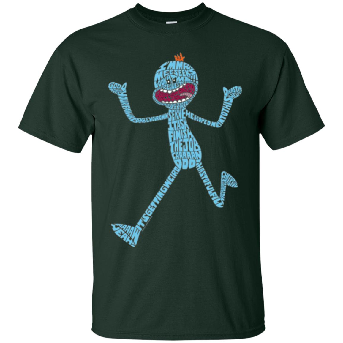 Cartoon T-shirt It_s Mr. Meeseeks Typography Forest