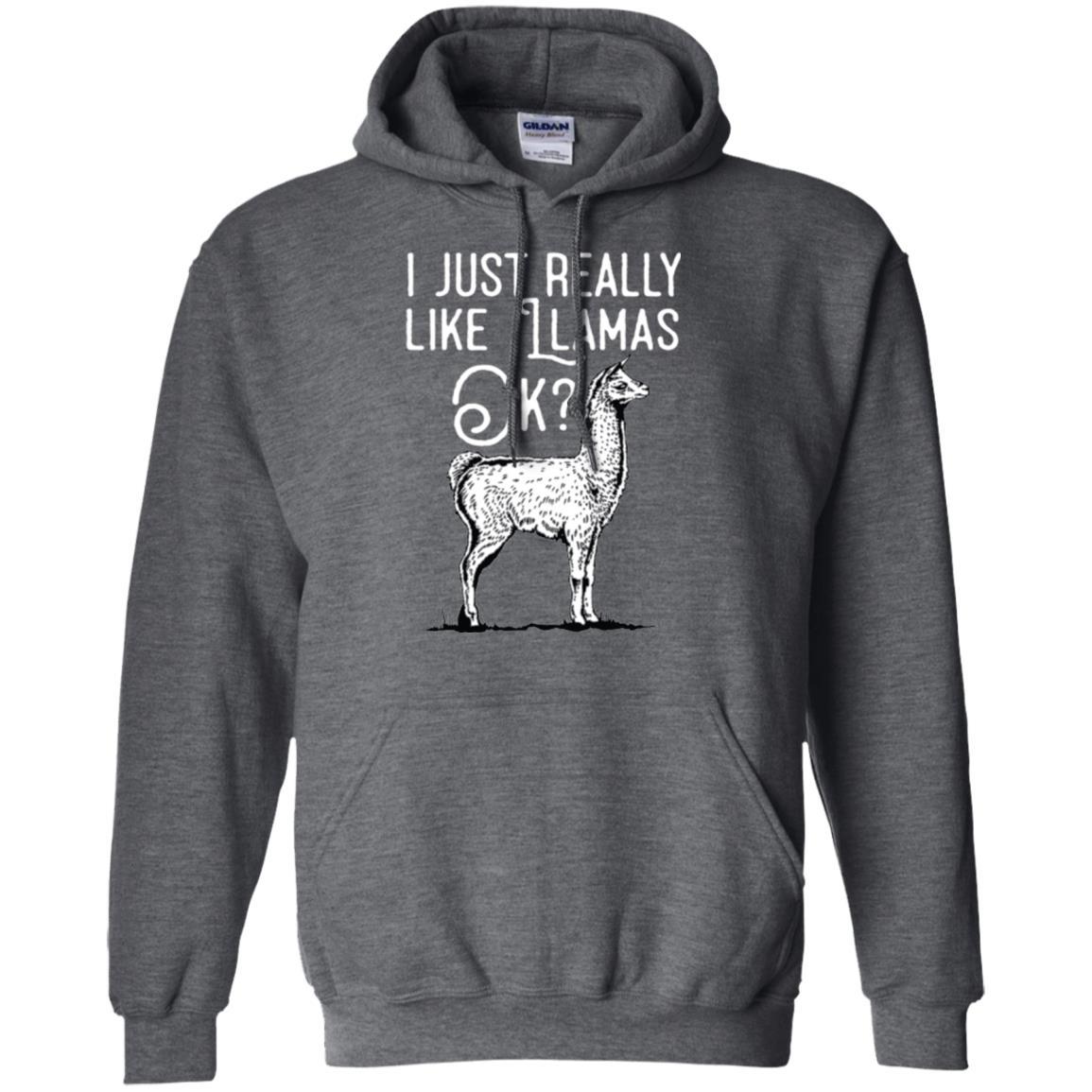 Alpaca T-shirt I Just Really Like Llamas Ok Dark Heather