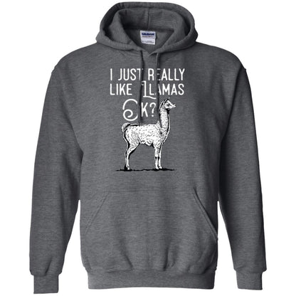 Alpaca T-shirt I Just Really Like Llamas Ok Dark Heather
