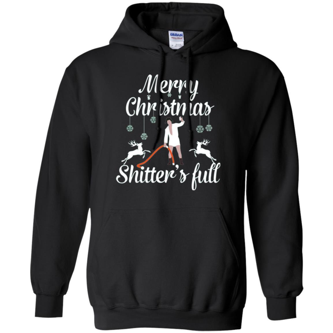 Christmas T-shirt Reindeer Merry Christmas Shitter's Full Black