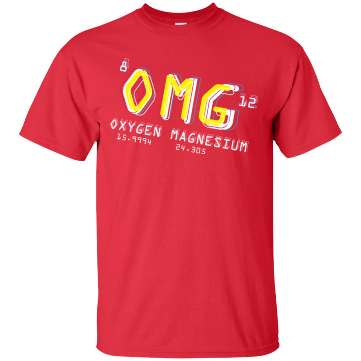 Funny Science Class T-shirt Omg Oxygen Magnesium Red
