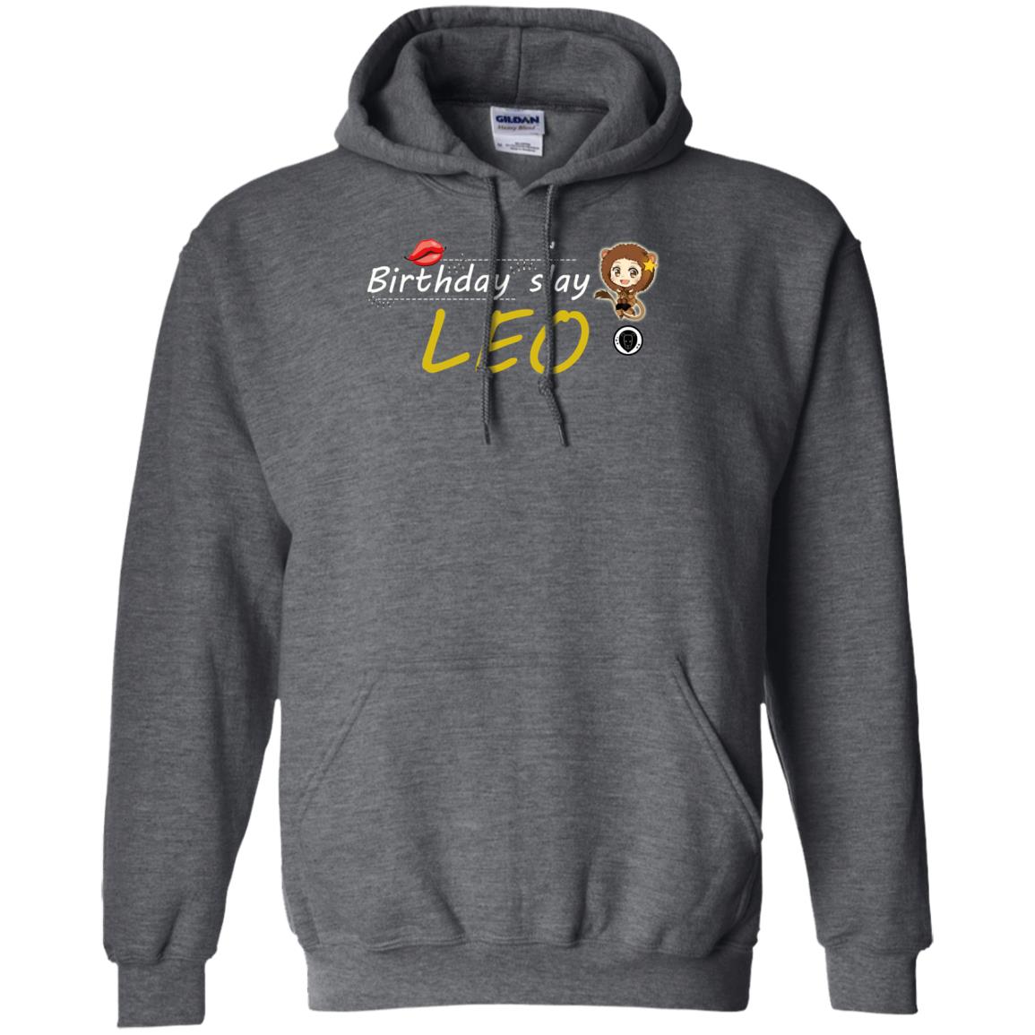 Cute Leo Girl Birthday Lip Slay T-shirt Dark Heather