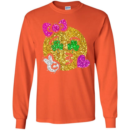 Emoji Kiss Heart Princess St. Patrick_s Day T-shirt Orange