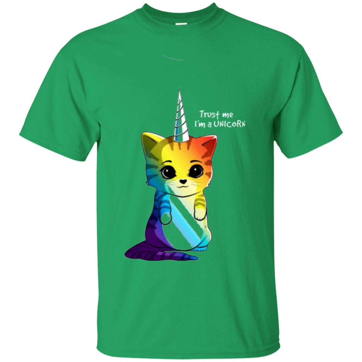 Cat Lovers T-shirt Caticorn Rainbow Trust Me I_m A Unicorn Irish Green