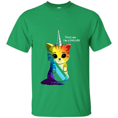 Cat Lovers T-shirt Caticorn Rainbow Trust Me I_m A Unicorn Irish Green