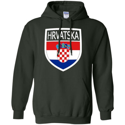 Croatia Shield T-shirt Hrvatska Patch Croatian Flag Badge Forest Green