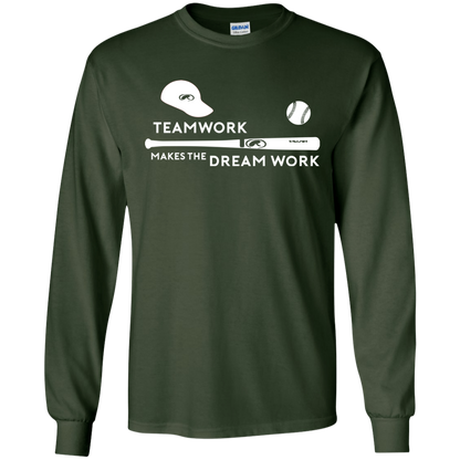 Baseball T-shirt Teamwork Makes The Dream Work Forest Green