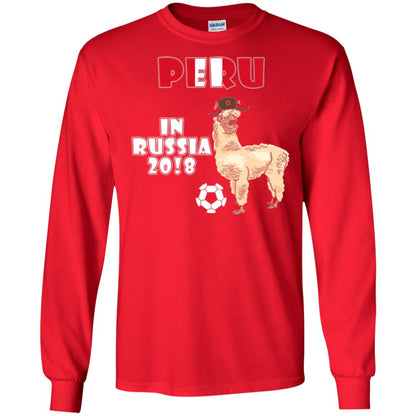 Soccer T-shirt Peru National Team Llama In Russia 2018 Cup Red