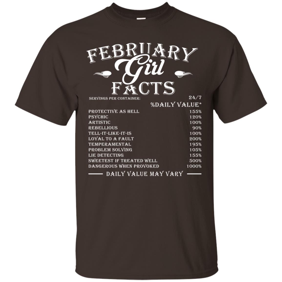 February Girl Facts Facts T-shirt Dark Chocolate