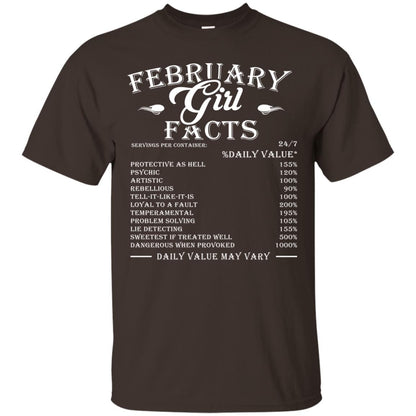 February Girl Facts Facts T-shirt Dark Chocolate
