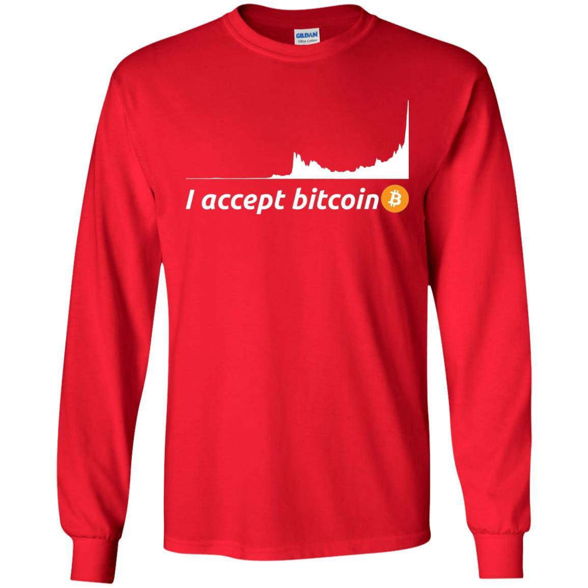 Cryptocurrency T-shirt I Accept Bitcoin Red