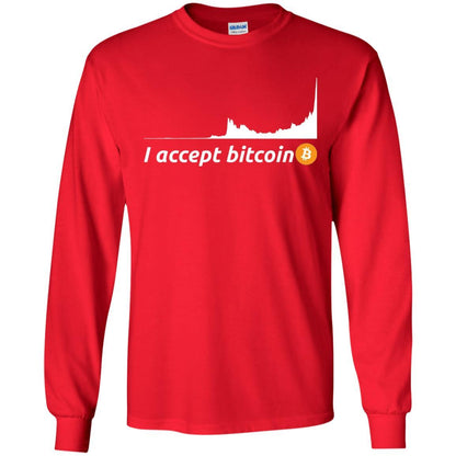 Cryptocurrency T-shirt I Accept Bitcoin Red