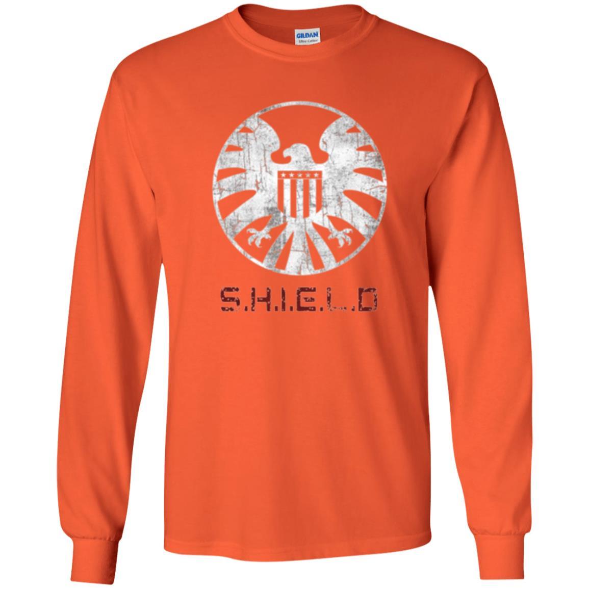 Film T-shirt Agents Of Shield Distressed Logo Graphic Orange