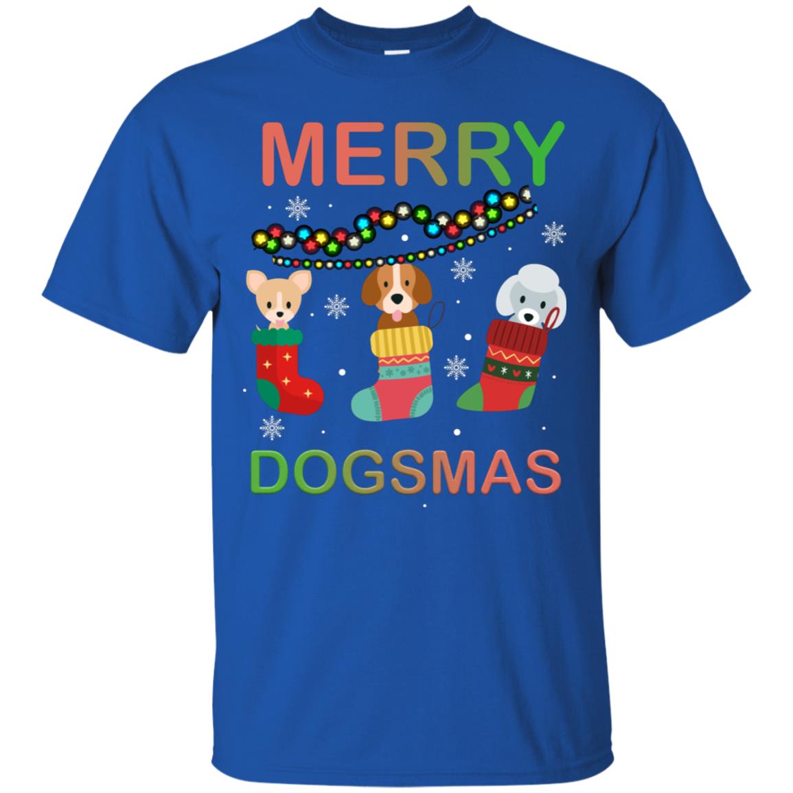 Merry Dogsmas X-mas Gift Shirt For Dogs Lovers Royal