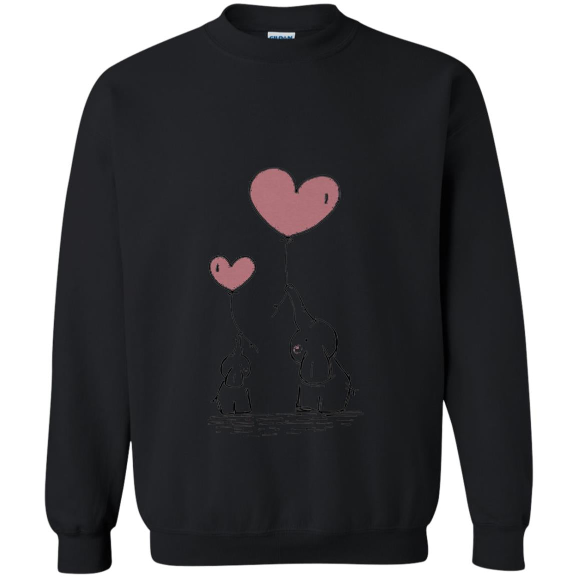 Elephants Mom Heart Balloons Family Shirt Black