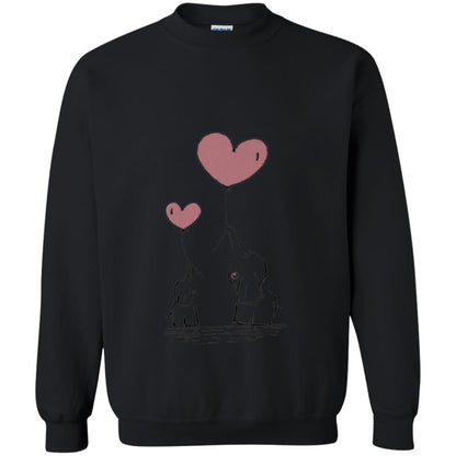 Elephants Mom Heart Balloons Family Shirt Black