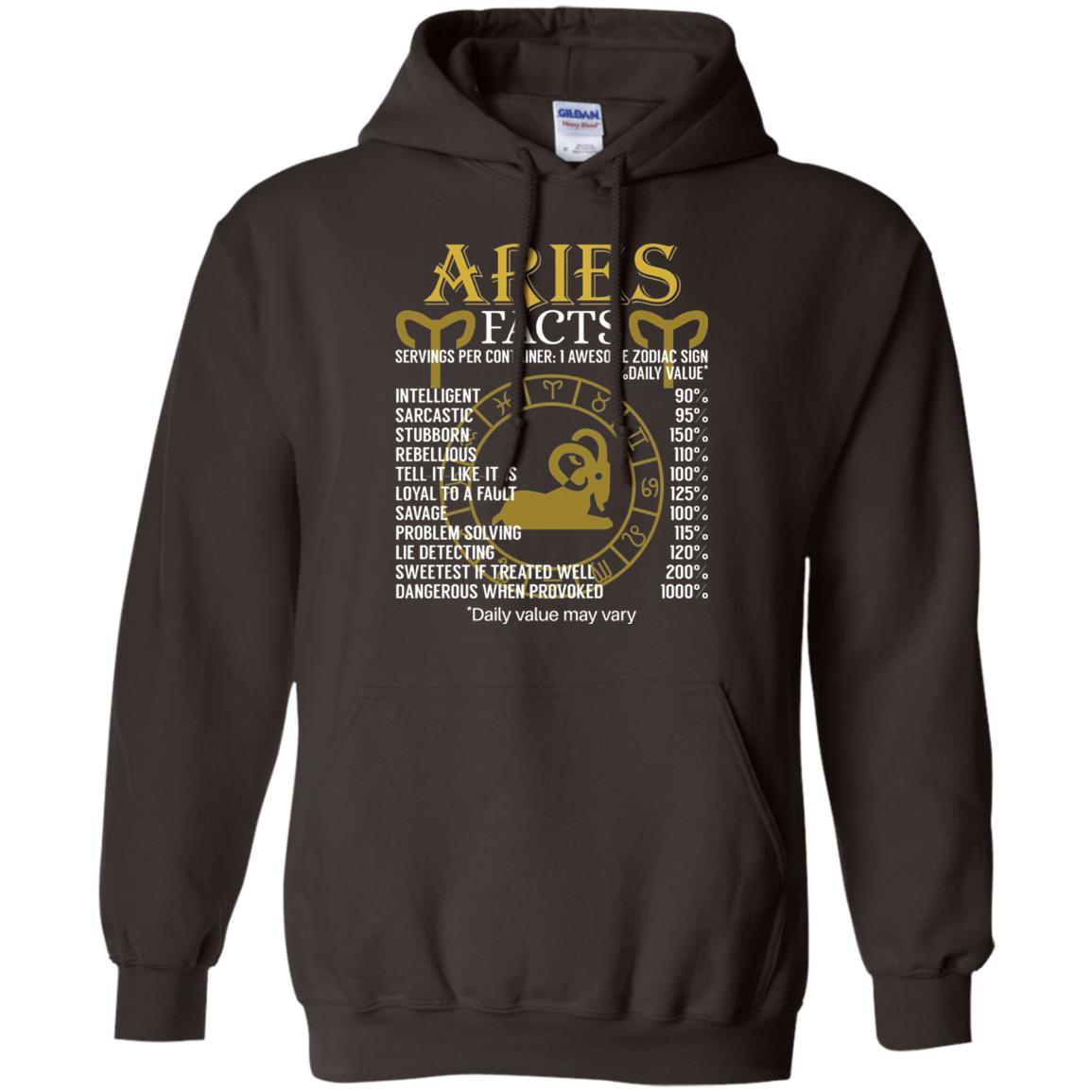 Aries Facts Zodiac Sign T-shirt Dark Chocolate