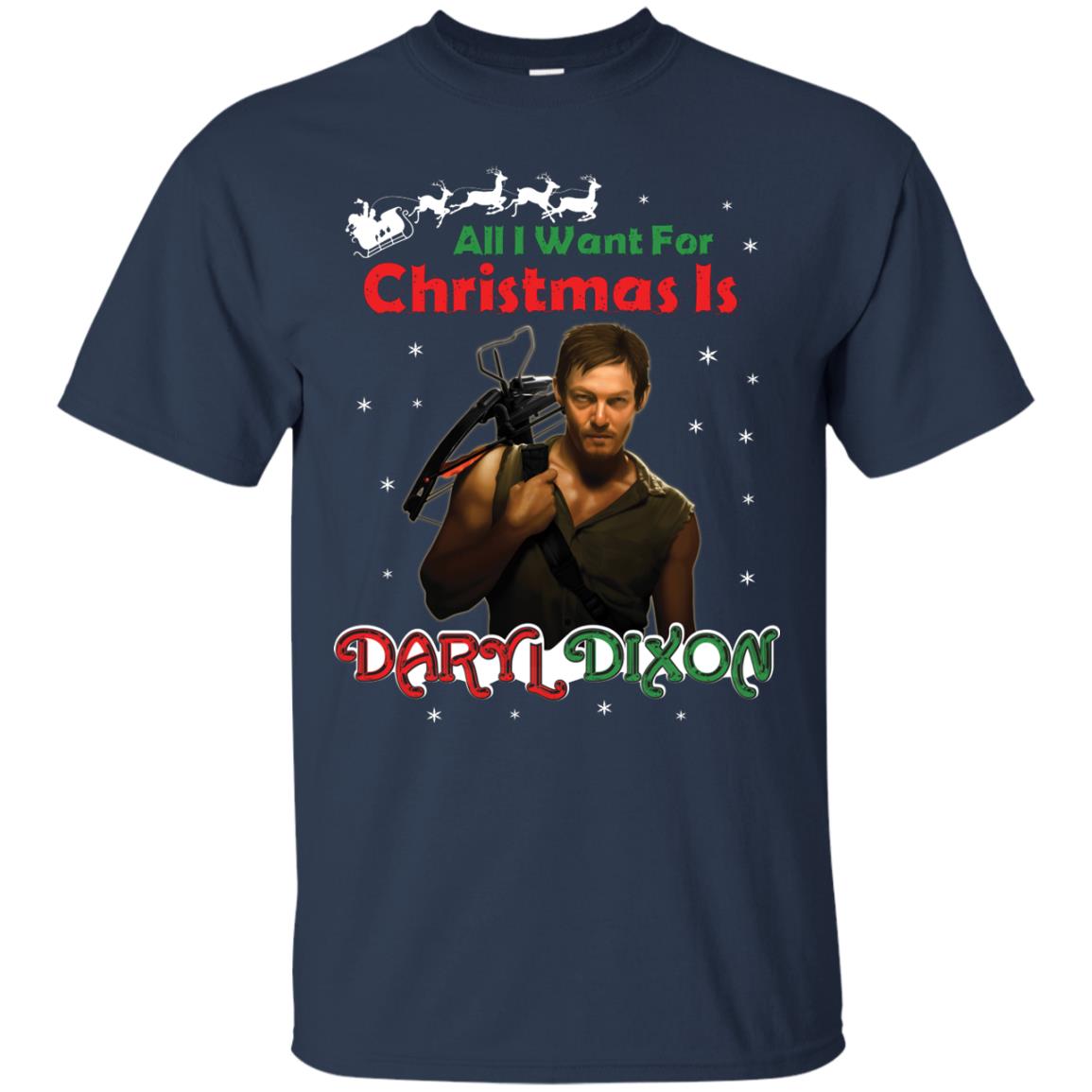 All I Want For Christmas Is Daryl Dixon Shirt Navy