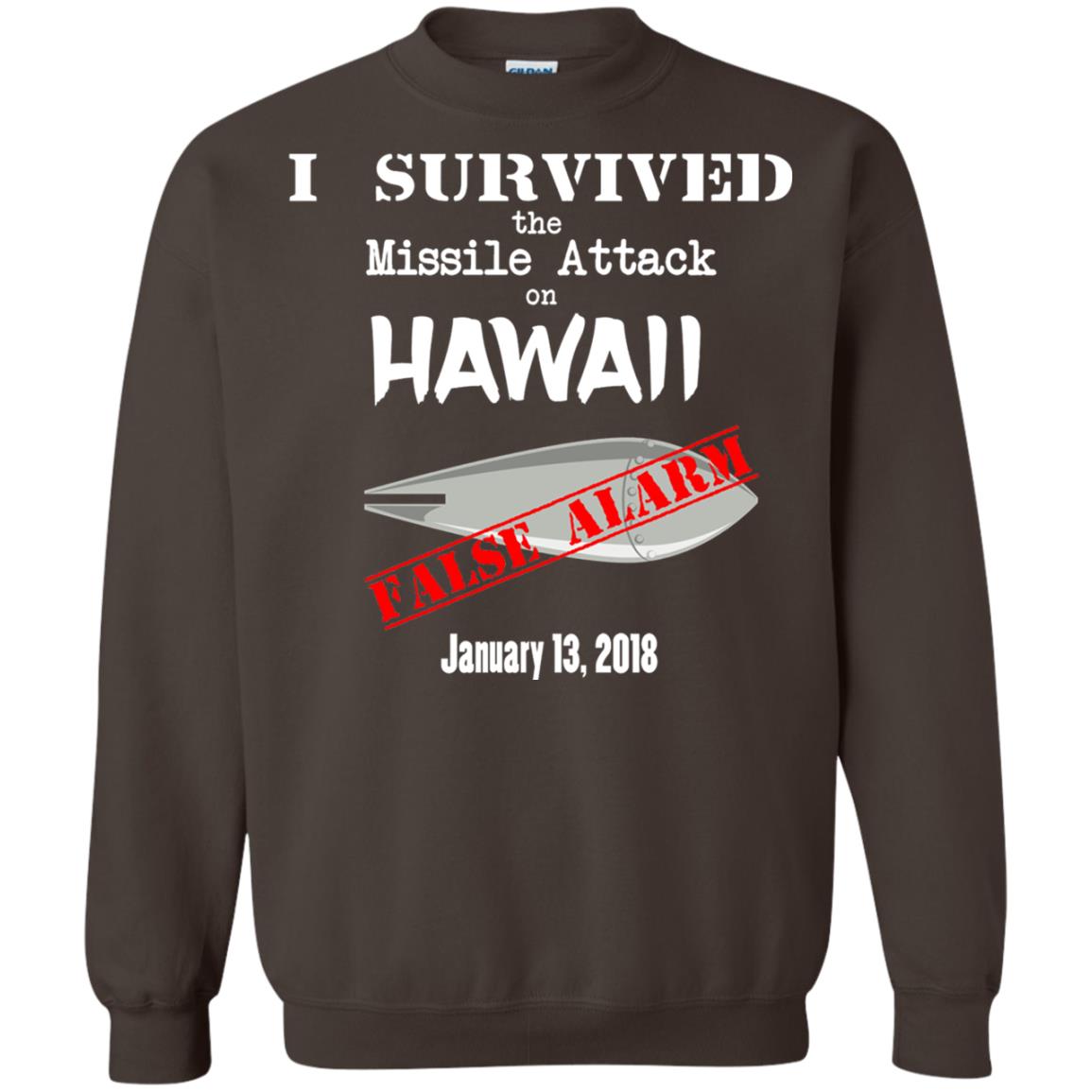Hawaii Missile Attack Survivor False Alarm T Shirt Dark Chocolate