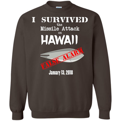 Hawaii Missile Attack Survivor False Alarm T Shirt Dark Chocolate