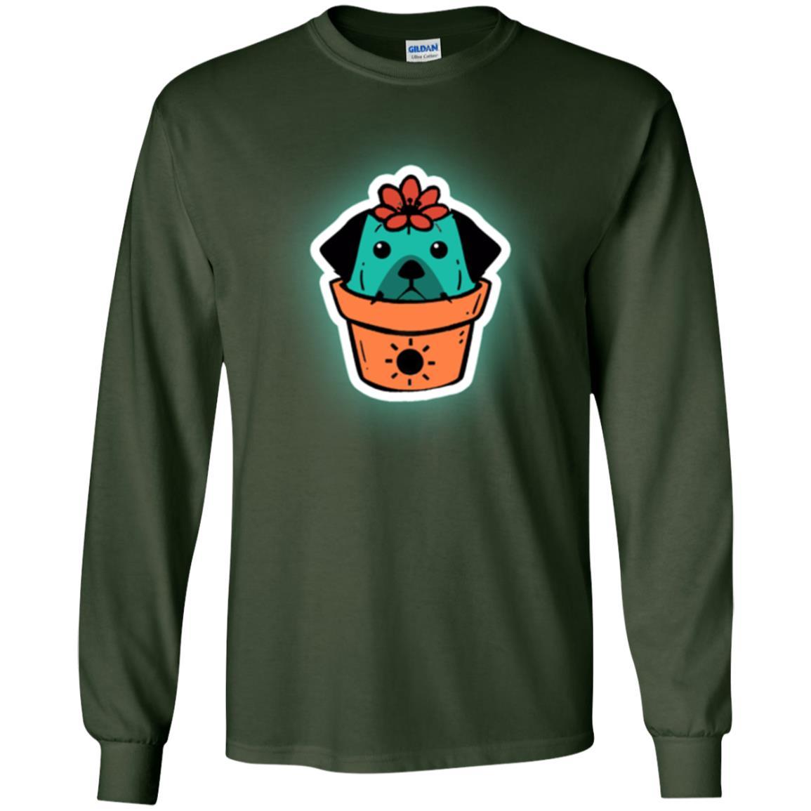 Dog Lover T-shirt Cactus Dog Dogcus Forest Green