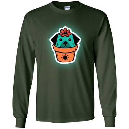 Dog Lover T-shirt Cactus Dog Dogcus Forest Green