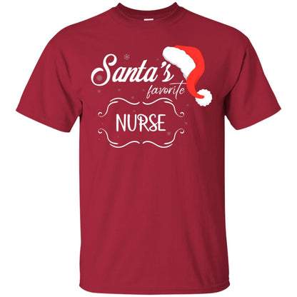 Santa's Favorite Nurse Nursing X-mas Gift Shirt For Nurse Cardinal