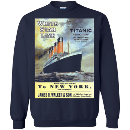 Film T-shirt Sailing Ship Cruise Vintage Poster Navy
