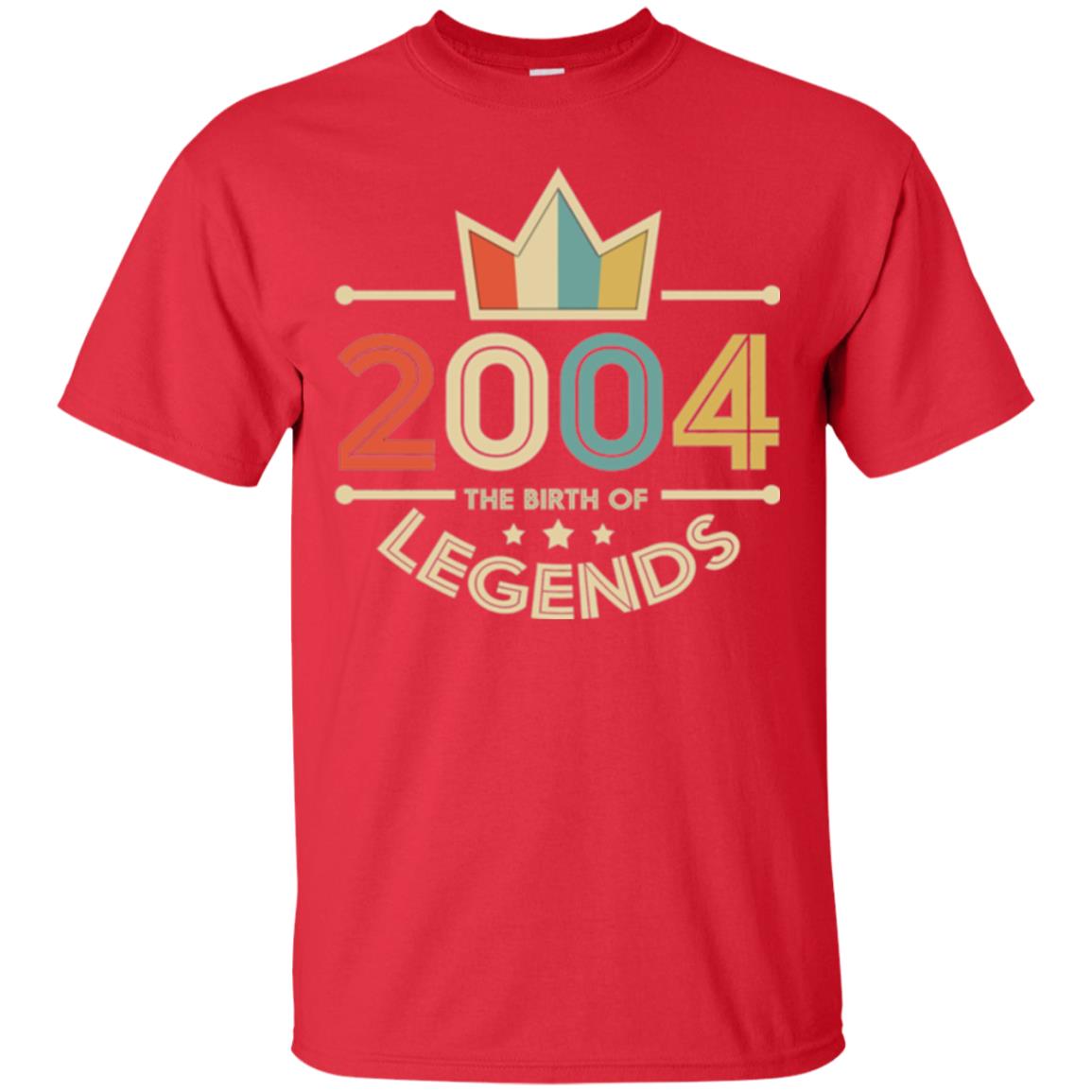 Brithday T-shirt Vintage 2004 The Birth Of Legends Red
