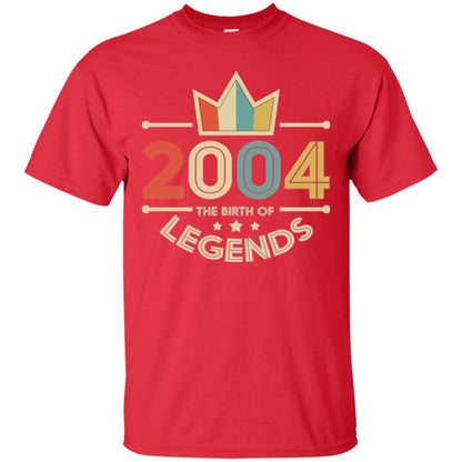Brithday T-shirt Vintage 2004 The Birth Of Legends Red