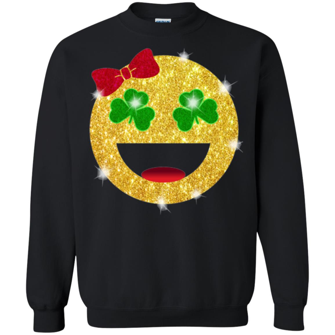 Happy Gold Blink Emoji Saint Patrick's Day T-shirt Black