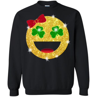 Happy Gold Blink Emoji Saint Patrick's Day T-shirt Black
