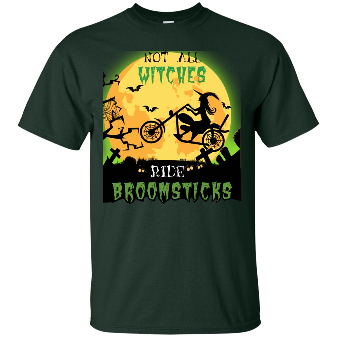 Not All Witches Ride Broomsticks Witches Ride A Motorcycle Funny Halloween Shirt Forest
