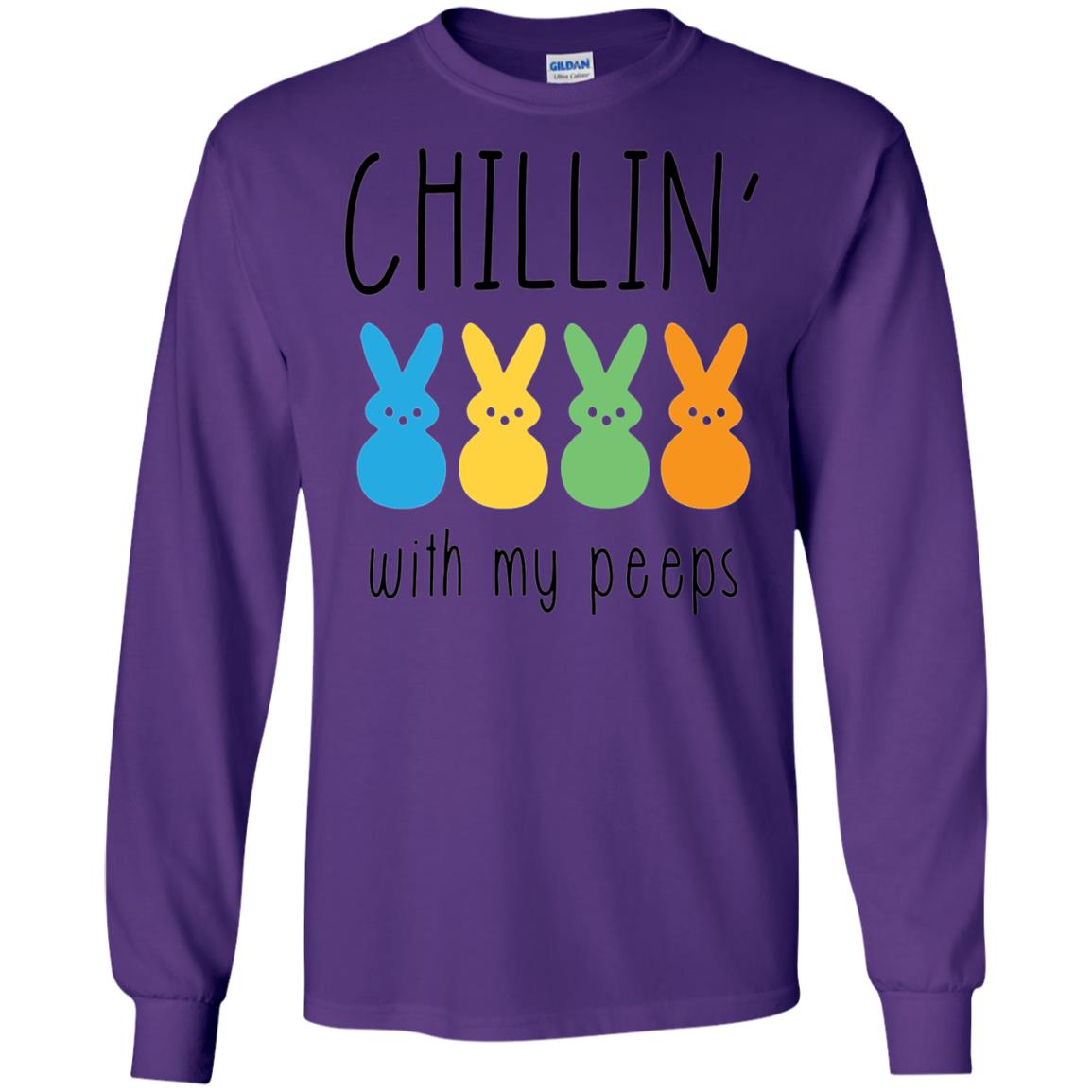 Chillin With My Peeps Happy Easter T-shirt Purple