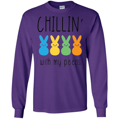 Chillin With My Peeps Happy Easter T-shirt Purple