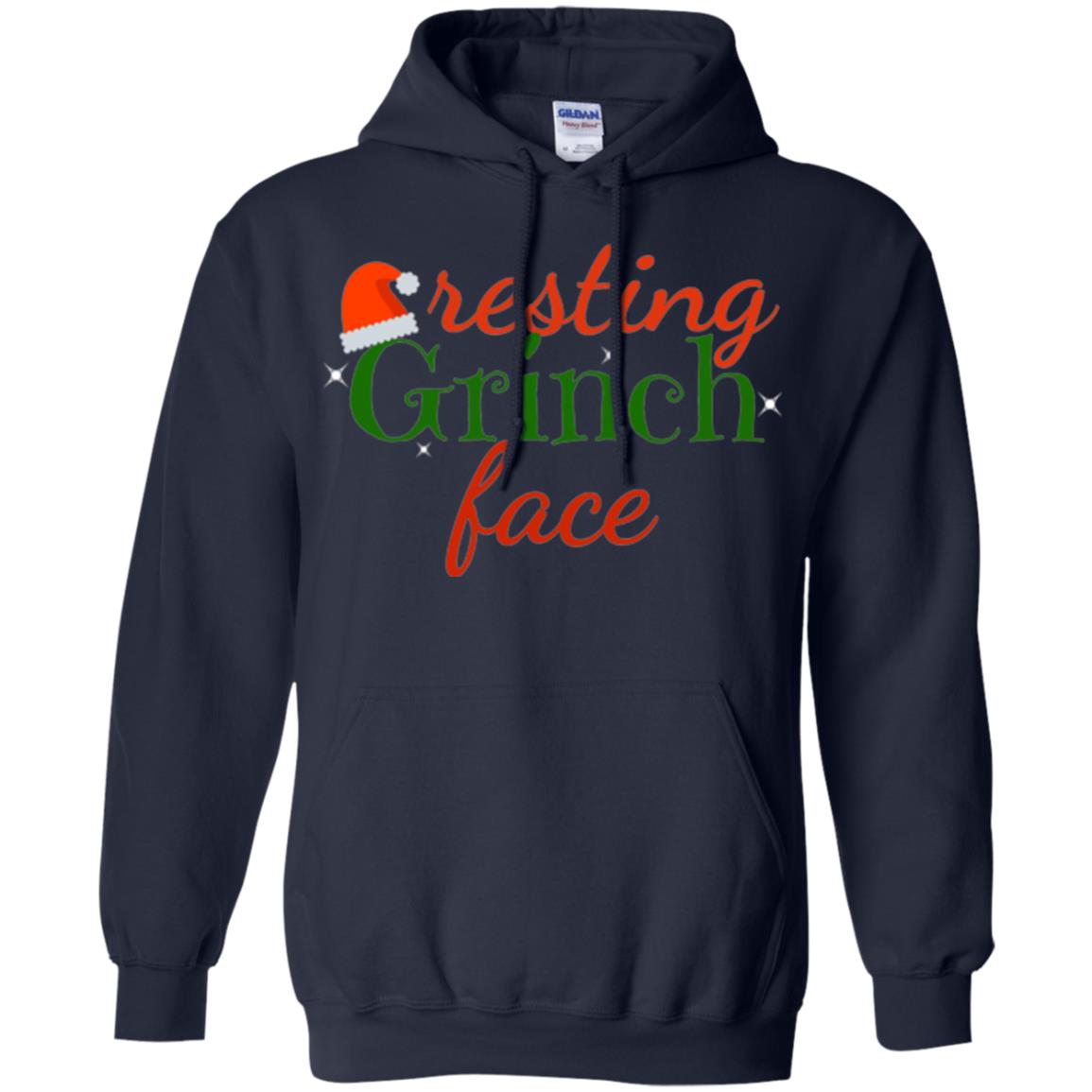 Funny Christmas T-shirt Resting Grinch Face Navy