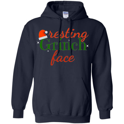 Funny Christmas T-shirt Resting Grinch Face Navy