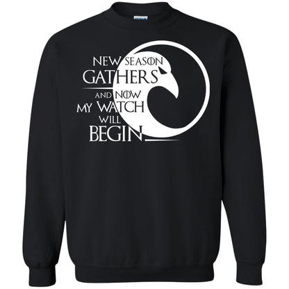 New Season Gathers And Now My Watch Will Begin Game Of Thrones Fan T-shirt Black