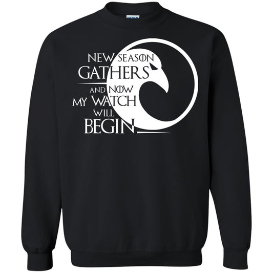 New Season Gathers And Now My Watch Will Begin Game Of Thrones Fan T-shirt Black