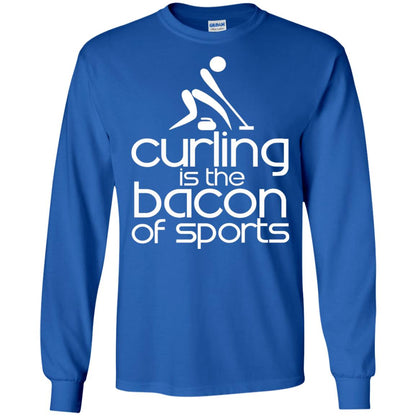 Funny Curling Is The Bacon Of Sports T-shirt Royal