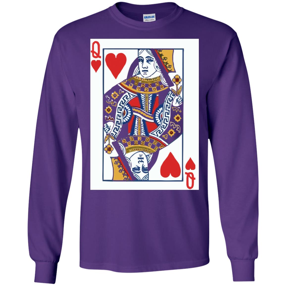 Valentines Day T-shirt Queen Of Hearts Cards Couple Purple